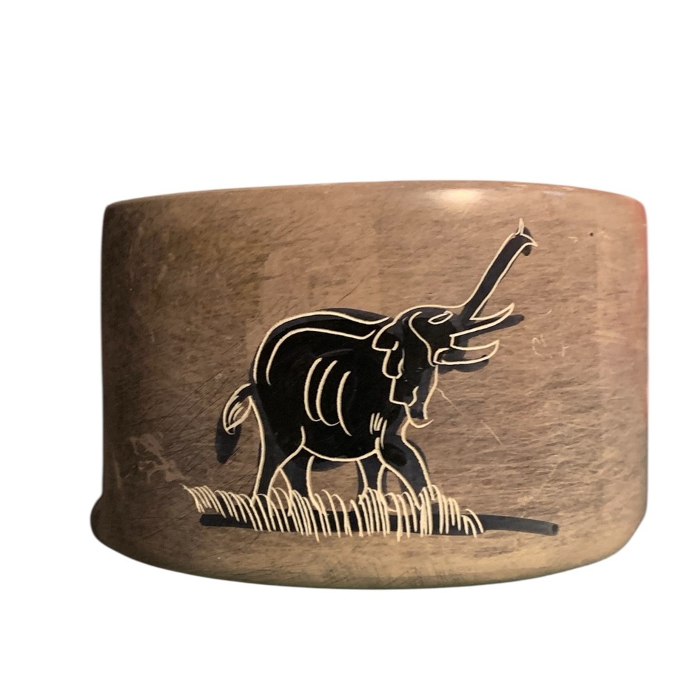 Vintage African Animal‎ Soapstone Coasters in Holder – set of 4 Coasters